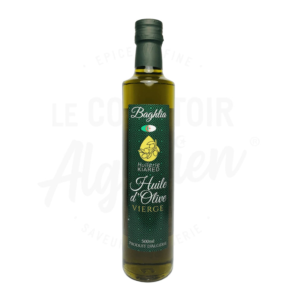 Huile d'olive kabyle Baghlia vierge en bouteille de 500ml.